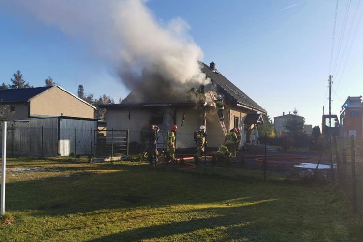 Gaszowice: palił się dom jednorodzinny, OSP Gaszowice