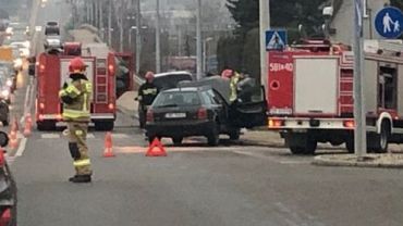 Kolizja trzech samochodów na Wodzisławskiej