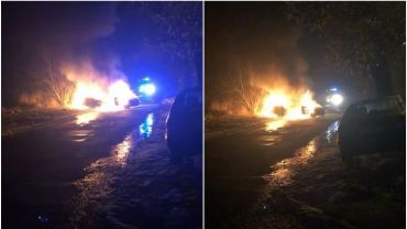 Dwa pożary samochodów w Bełku. Z jednego nic nie zostało