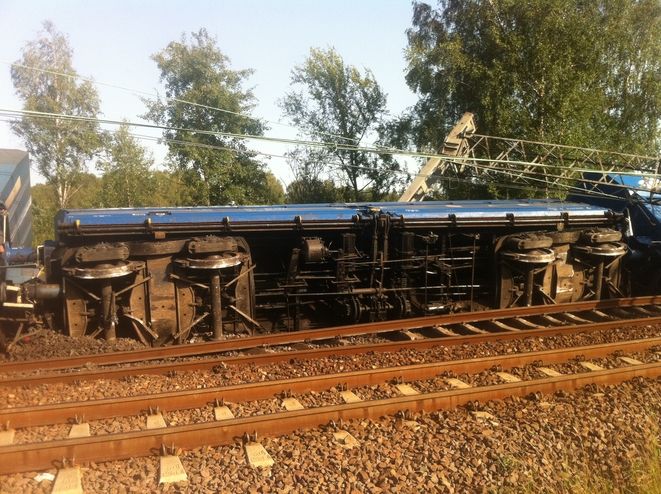 W Niedobczycach wykoleił się pociąg (zdjęcia), MM